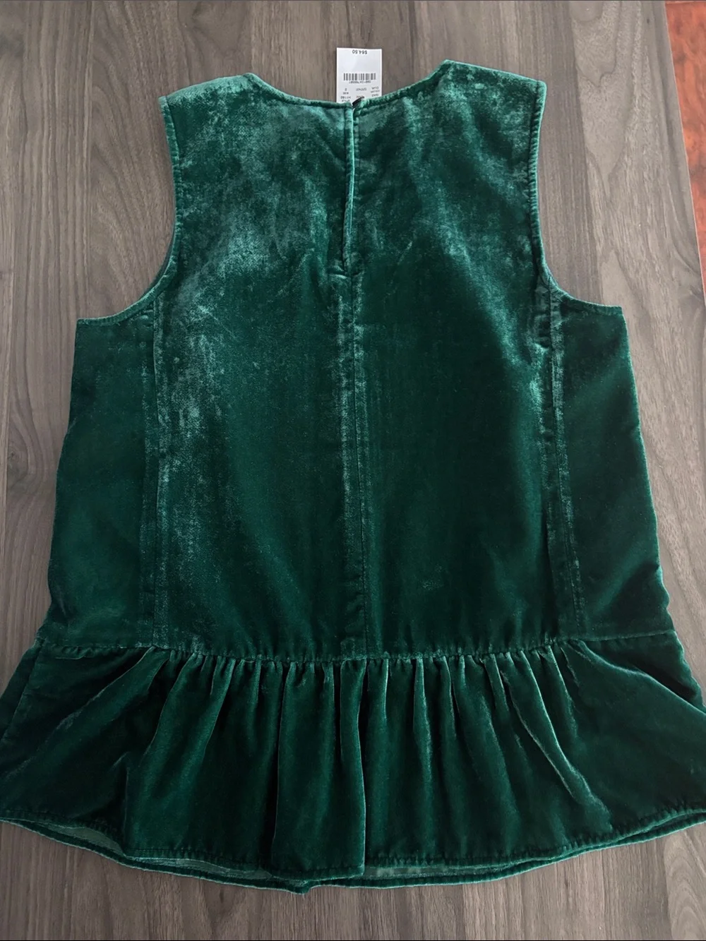 Green Velvet Peplum Women’s Top